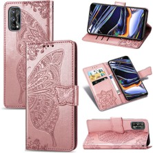 BDT Boutique Honor 50 Kelebek Kanatları Narin Çiçekler Flip Darbeye Dayanıklı Deri Telefon Kılıfı ile Uyumlu (Yurt Dışından)