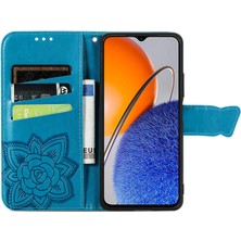 BDT Boutique Huawei Nova Y61 Kelebek Kanatları Narin Çiçekler Flip Darbeye Dayanıklı Deri Telefon Kılıfı ile Uyumlu (Yurt Dışından)