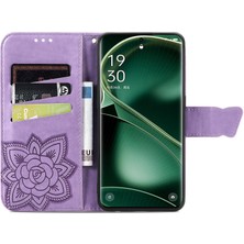 BDT Boutique Oppo Find X6 Kelebek Kanatları Narin Çiçekler Darbeye Dayanıklı Deri Telefon Kılıfı (Yurt Dışından)