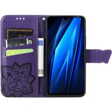 BDT Boutique Tecno Pova 4 Pro Kelebek Kanatları Narin Çiçekler Darbeye Dayanıklı Deri Telefon Kılıfı (Yurt Dışından)