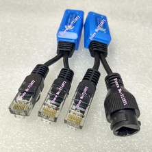 Tialating 8pin RJ45 Ayırıcı Upoe Kablo Seti 2 Adet 8p Iki Konnektör RJ45 Birleştirici Poe Hattı Iki Kamera RJ45 Ağ Kablosu Uzatma Kablosu (Yurt Dışından)