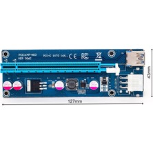 Tialating Rgeek 006C Pcıe 1x Ila 16X Ekspres Yükseltici Kart Grafik Pci-E Yükseltici Genişletici 60 cm USB 3.0 Kablosu Sata'dan 6pin'e Btc Madenciliği Için Güç (Yurt Dışından)