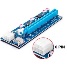 Tialating Rgeek 006C Pcıe 1x Ila 16X Ekspres Yükseltici Kart Grafik Pci-E Yükseltici Genişletici 60 cm USB 3.0 Kablosu Sata'dan 6pin'e Btc Madenciliği Için Güç (Yurt Dışından)