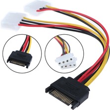 Tialating 15PIN Sata Erkek Çift 4 Pin Molex Dişi Ide HDD Güç Sabit Disk Kablosu (Yurt Dışından)