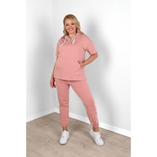 Koza Kadın Kapüşonlu Büyük Beden Eşofman Takımı 3759-23