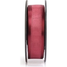 Depposite Saten Kenarlı Organze Kurdele Bordo 2,5 cm x 25 mt