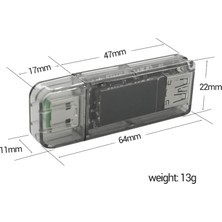 Xiaxiaoer Zk-Ut 5A USB Renkli Ekran Test Cihazı 0,96 Inç IPS Voltmetre Qc2.0/3.0 (Yurt Dışından)