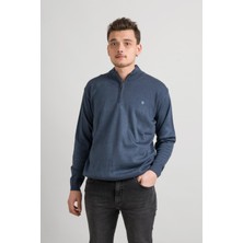 Akçaylar Regular Fit Yarım Balıkçı Fermuarlı Akrilik Viskon Karışımlı Erkek Triko Kazak
