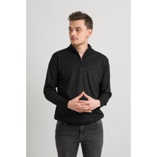 Akçaylar Regular Fit Yarım Balıkçı Fermuarlı Akrilik Viskon Karışımlı Erkek Triko Kazak