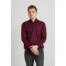 Akçaylar Regular Fit Yarım Balıkçı Fermuarlı Akrilik Viskon Karışımlı Erkek Triko Kazak