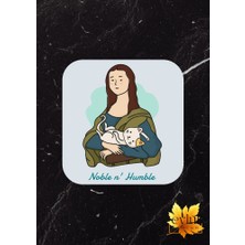 Sanat ve Kediler Baskılı Özel Tasarım Baskılı Mdf Kare Bardak Altlığı