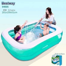 Bestway KTYRA52 Bestway Büyük Dikdörtgen Aile Havuzu 201X150X51CM