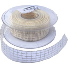 Eminönü Toptancı Krem Kurdele Kanaviçe File Modeli 2 cm - 20 Metre