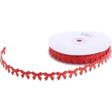 Elite Time 18 Metre Sıralı Fiyonk Dizili Kurdele Kırmızı ( 2 cm )