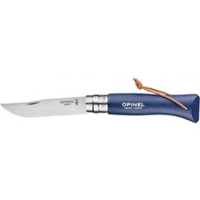 Opinel No 08 Paslanmaz Çelik Trekking Çakı + Kılıf Set - Mavi