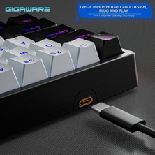 Valkyrie Blue Switch Dark Alien K710 71 Tuş Rgb Gaming Klavye - Mekanik Mavi Tuş Type-C  - 2 Kademe Yükseklik Siyahbeyaz