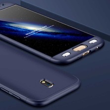 noktaks - Samsung Galaxy J5 Pro - Kılıf Parmak izi Yapmayan 3 Parça Ays Kapak - Mavi