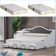 Setay Eymen Yavrulu Karyola, Yavrulu Yatak Gri + 2 Adet Comfort Yatak