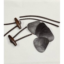 Karan Tuhafiye Deri Britli Ahşap Çoban Düğme/ Ahşap Kahve / 2 Li Set