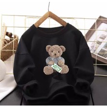 Kids Face Özel Tasarım Bisiklet Yaka Lacha Pelle Baskılı  Pamuk Kışlık Kız Çocuk Sweatshırt