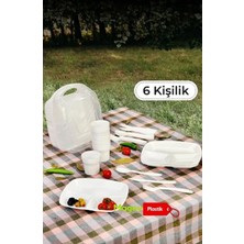 Magev Plastik 6 Kişilik Çantalı Piknik Seti 1.kalite Bpa Free