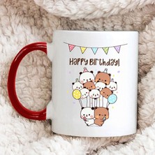 Bexdore Sevimli Bubu ve Dudu Kahve Kupa, Ayı Seramik Kupa, Panda Ayı Kupası,ingilizce Kupa