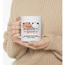 Bexdore Kişiselleştirilmiş Sevimli Bubu ve Dudu Kahve Kupa, Ayı Seramik Kupa, Özell,ingilizce Kupa