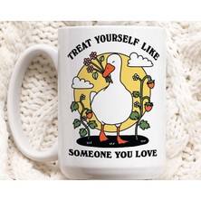 Bexdore Sevimli Kaz Cottagecore Kahve Kupa, Olumlu Alıntı, Retro Öz Sevgi Fincan,,ingilizce Kupa