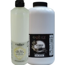 Cadence H-001 Beyaz 2 Lt Multisurfaces Akrilik Boya ve Kadife Mat Vernik 750 ml Seti
