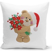 Filamente Yılbaşı Christmas Deseni Çift Taraflı Dijital Baskılı Kırlent Kılıfı