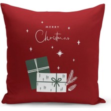 Filamente Yılbaşı Christmas Deseni Çift Taraflı Dijital Baskılı Kırlent Kılıfı