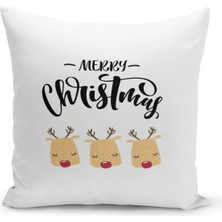 Filamente Yılbaşı Christmas Deseni Çift Taraflı Dijital Baskılı Kırlent Kılıfı