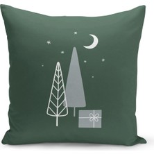 Filamente Yılbaşı Christmas Deseni Çift Taraflı Dijital Baskılı Kırlent Kılıfı