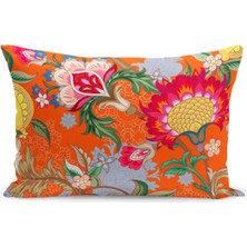 Filamente Çift Taraflı Dijital Baskı Kırlent Kılıfı Çiçek Bahçesi