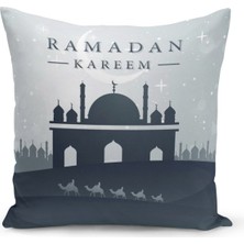 Filamente Ramazan Özel Desenli Çift Taraflı Dijital Baskılı Kırlent Kılıfı