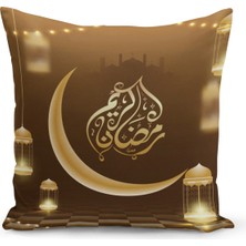 Filamente Ramazan Özel Desenli Çift Taraflı Dijital Baskılı Kırlent Kılıfı