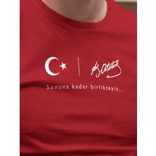 TP Shop Unisex Slimfıt Tişört, Türkiye ve Atatürk Sevdalılarına, Sonuna Kadar Birlikteyiz.