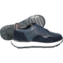 Tetri Edmond Model  Deri El Yapımı Erkek Lacivert Sneaker