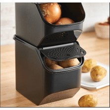 Tupperware 5,5 Lt Maksi Kiler Patates Soğan Saklama Kabı Siyah Kırmızı Etiket