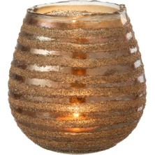 Laromita Decoration Gold Kahve Detaylı Cam T-Lıght / S