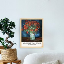 Ayışığı Dizayn Van Gogh Popies Doğal Ahşap Çerçeveli Tekli Tablo Seti