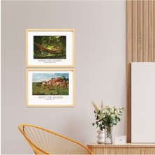 Ayışığı Dizayn Winslow Homer Doğal Ahşap Çerçeveli 2'li Tablo Seti