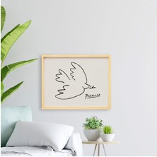 Ayışığı Dizayn Pablo Picasso Bird Doğal Ahşap Çerçeveli Tekli Tablo Seti