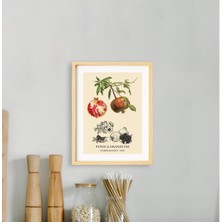 Ayışığı Dizayn Mutfak-Vintage Nar Doğal Ahşap Çerçeveli Tekli Tablo Seti