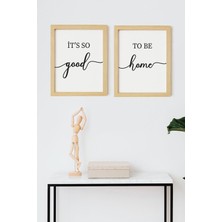 Ayışığı Dizayn Home Doğal Ahşap Çerçeveli 2'li Tablo Seti