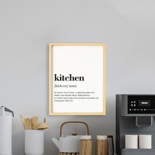 Ayışığı Dizayn Mutfak-Kitchen Yazı Doğal Ahşap Çerçeveli Tekli Tablo Seti