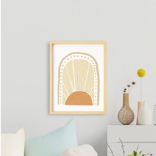 Ayışığı Dizayn Bohem-Vase2-Vazo Doğal Ahşap Çerçeveli Tekli Tablo Seti