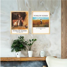 Ayışığı Dizayn Winslow Homer Doğal Ahşap Çerçeveli 2'li Tablo Seti