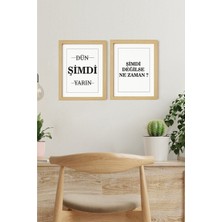 Ayışığı Dizayn Şimdi Doğal Ahşap Çerçeveli 2'li Tablo Seti