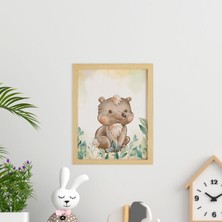 Ayışığı Dizayn Çocuk & Bebek Odası Bear-Ayı Temalı Ahşap Çerçeveli Poster Tekli Dekor Duvar Tablo Seti